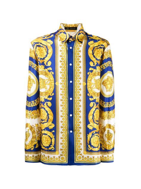 camicia versace repli|Versace Camicia Barocco Sea a Righe .